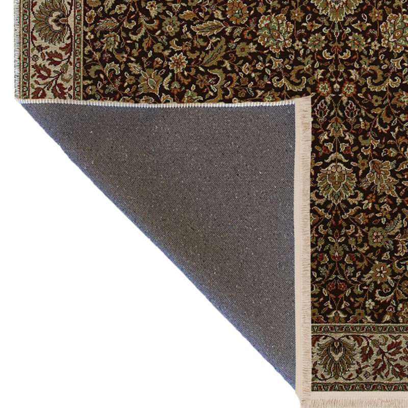 Tapis décoratif beige à motif floral multicolore, Tapis de couloir 4 pi x 9 pi 11 po