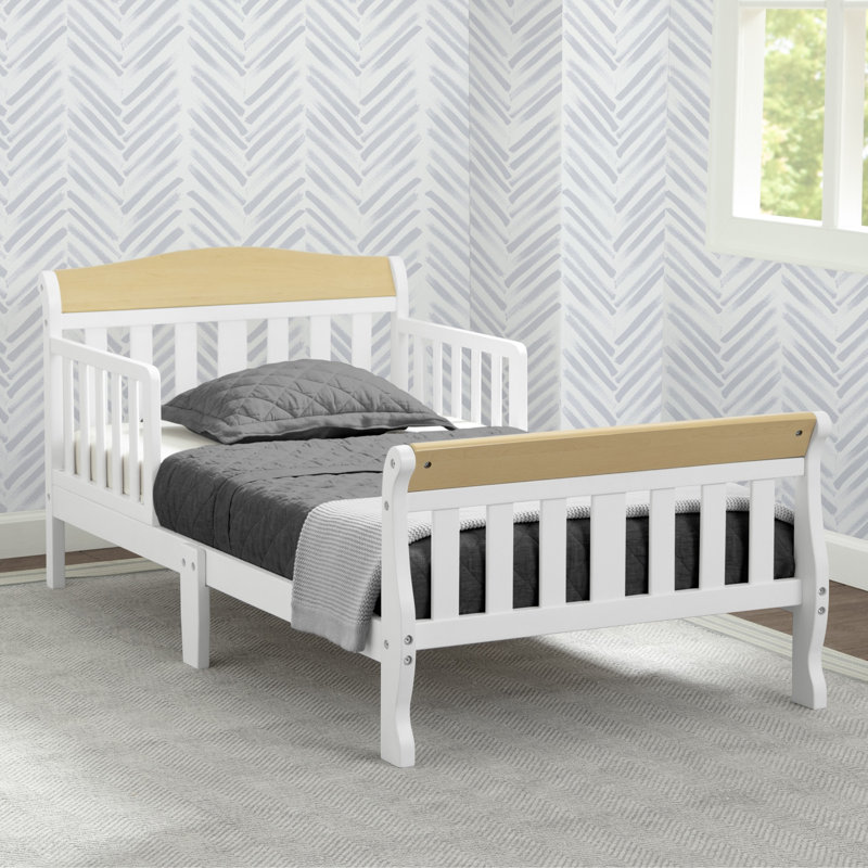 Lit pour tout-petit Canton, certifié Greenguard Gold, White/Natural