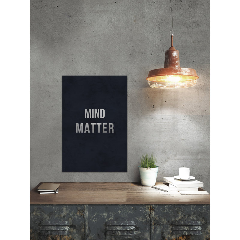 Reproduction d’art textuel sur toile tendue « Mind Matter », H 45 po x l 30 po x P 1,5 po