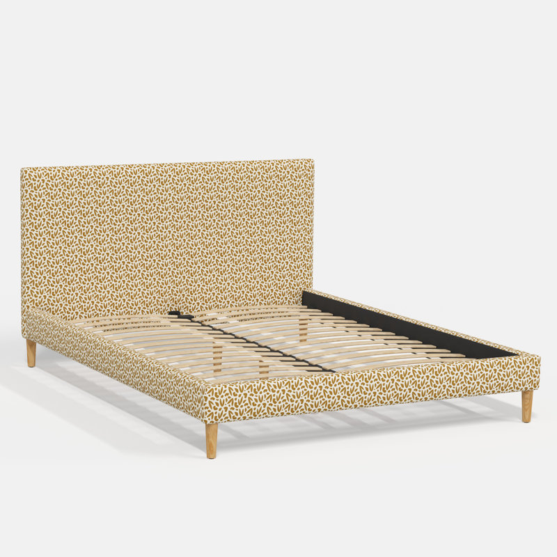 Olivet Platform Bed, Cut Out Mustard, Twin