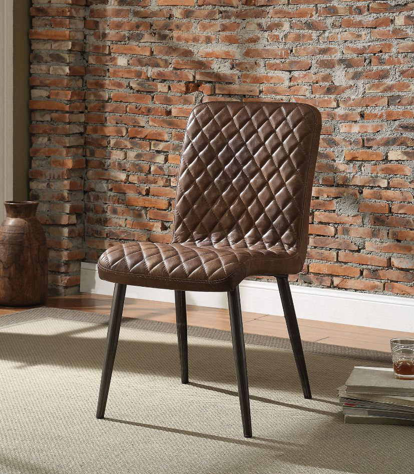 Acme Furniture Jameson Side Chair (Set of 2) in Brown Fabric & Espresso 62322 main image 1