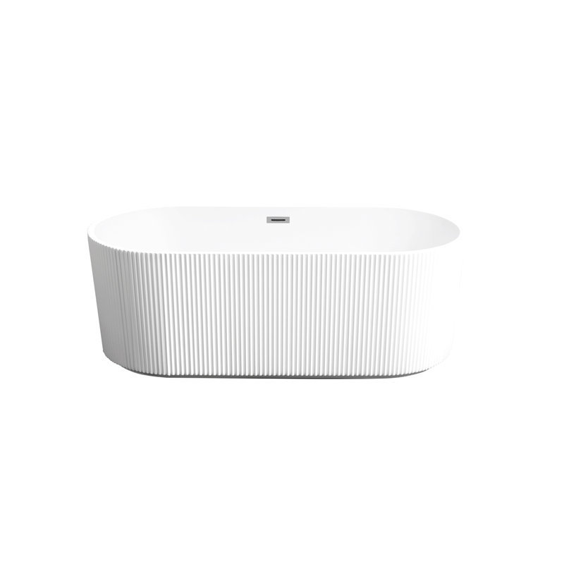 67" Linear Freestanding Bathtub, Glossy White Acrylic, - Tap Drain, Ce And , Easy To Maintain In Bathroom Acrylic Oval Design, Finish, Pop Up Comfortable For