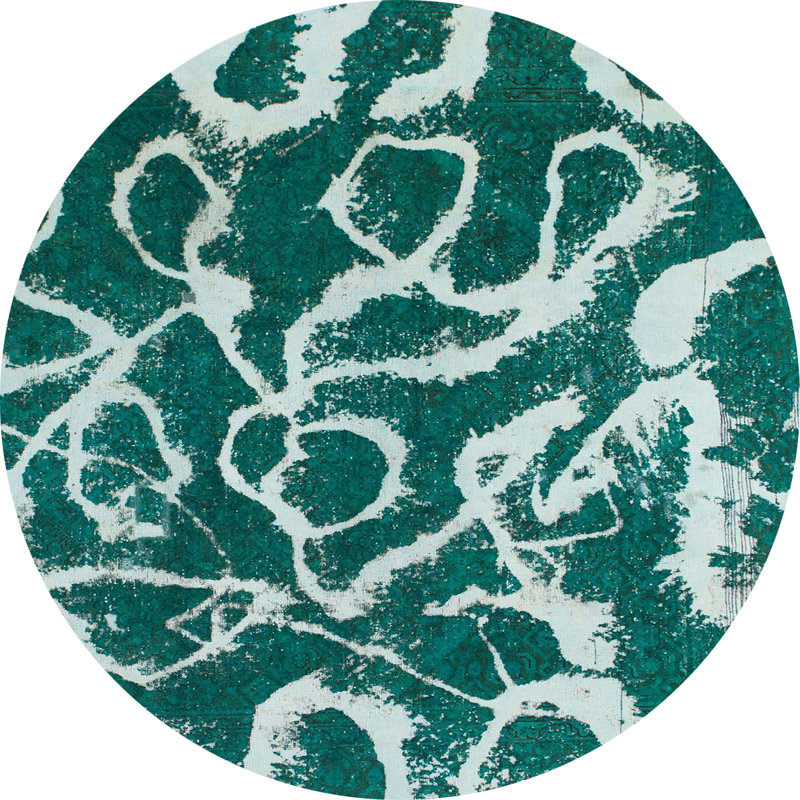 Tapis décoratif multicolore à motif abstrait, Rond 8 pi