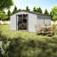 Spacieuse remise en acier 11,2 x 12,7 pi, rangement extérieur moderne pour la maison