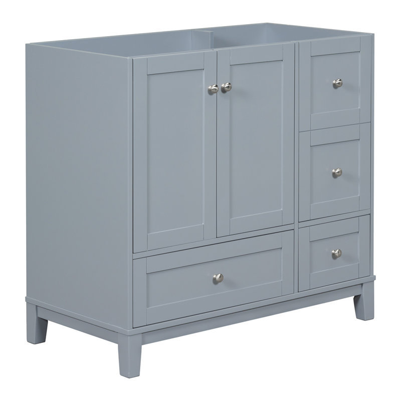 36" Bathroom Vanity Without Sink,Vanity Base Only, Gray-Blue