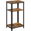 Rustic Metal Frame End Table with Shelves 