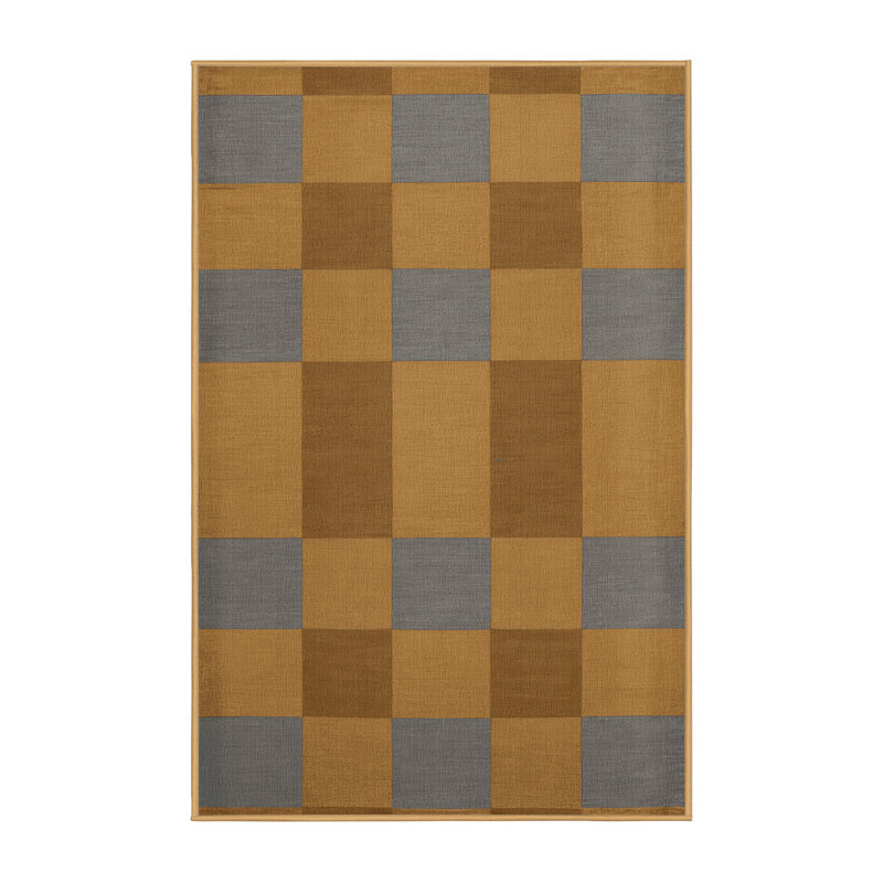 Tapis brun à carreaux lavable à la machine, Rectangle 2 pi x 3 pi