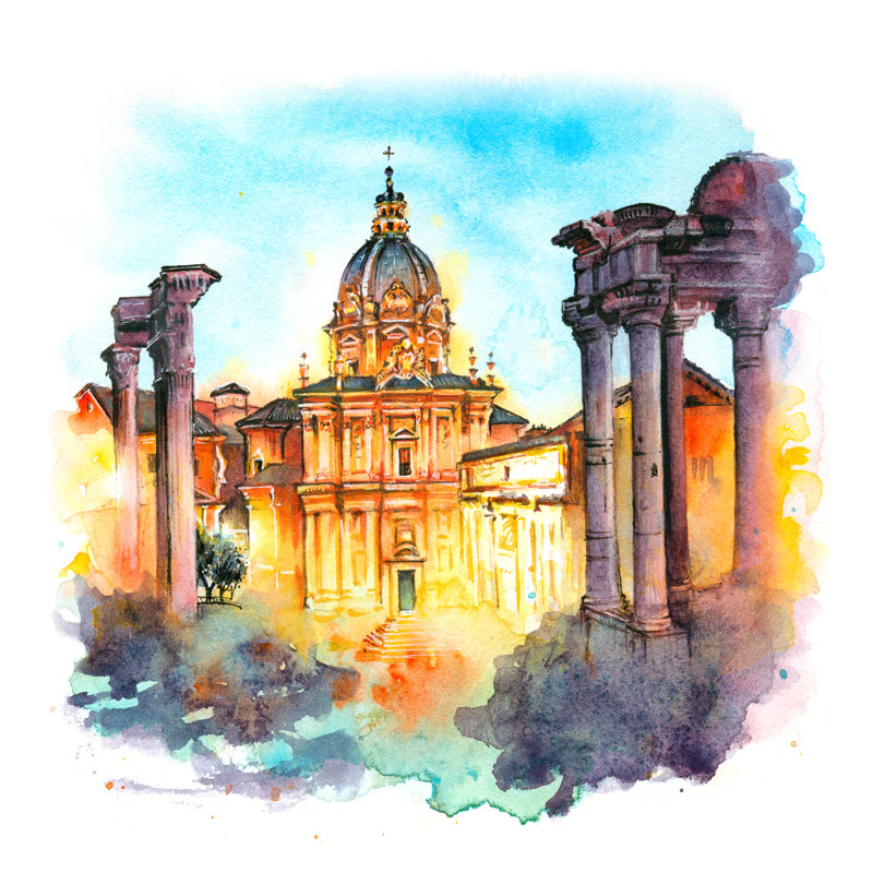 Sherwick Rome, Italy - Wrapped Canvas Painting, 76cm H x 76cm W x 3.8cm D