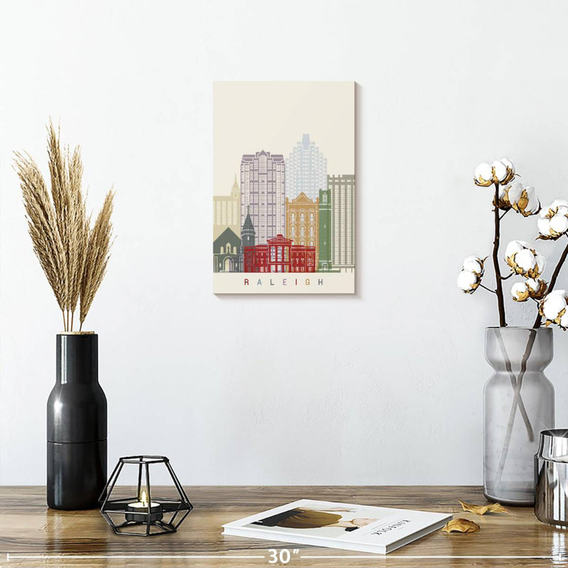 Affiche Sirci Raleigh Skyline, H 12 po x l 8 po