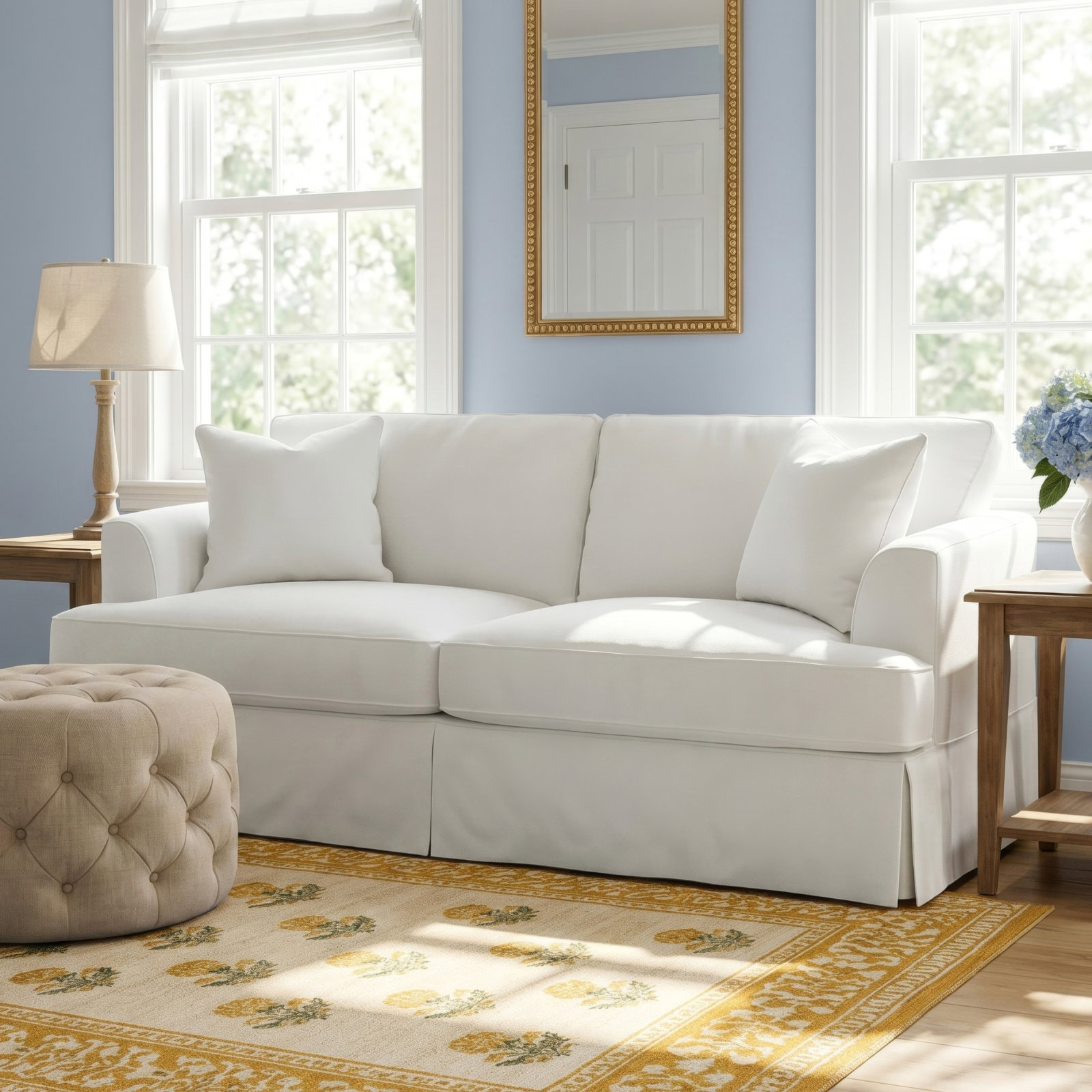 Lucia 92.5'' Upholstered Sofa, Bella Ruby Performance Velvet