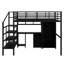 Lit mezzanine double en métal avec garde-robe et table