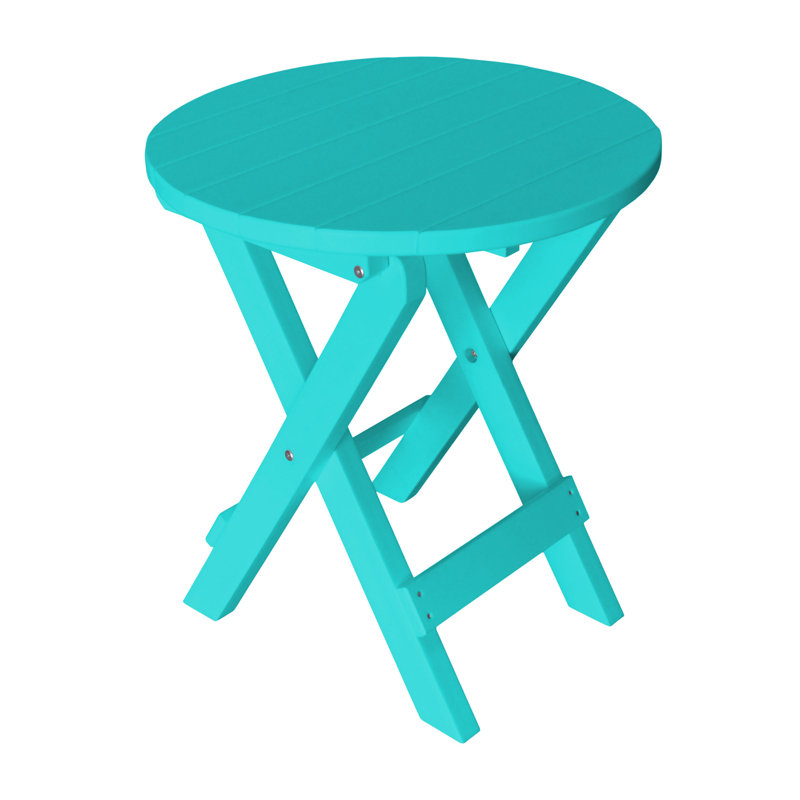 Cowhill Round Folding Outdoor Bistro Table , 25'' in. W 25'' in. D, Turquoise