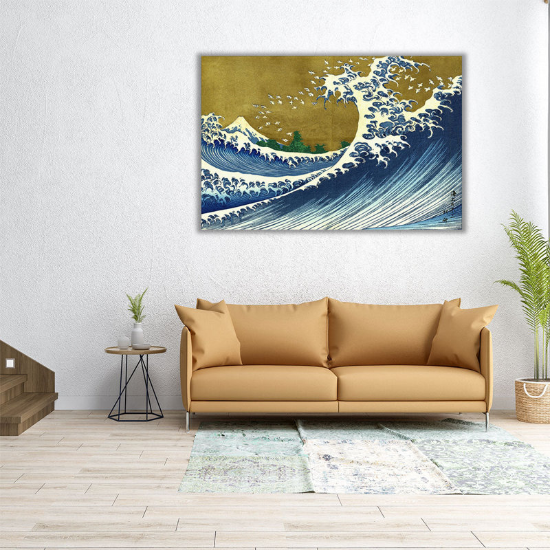 «A Coloured Version of The Big Waves», reproduction d'art sur toile, H 32 po x l 48 po