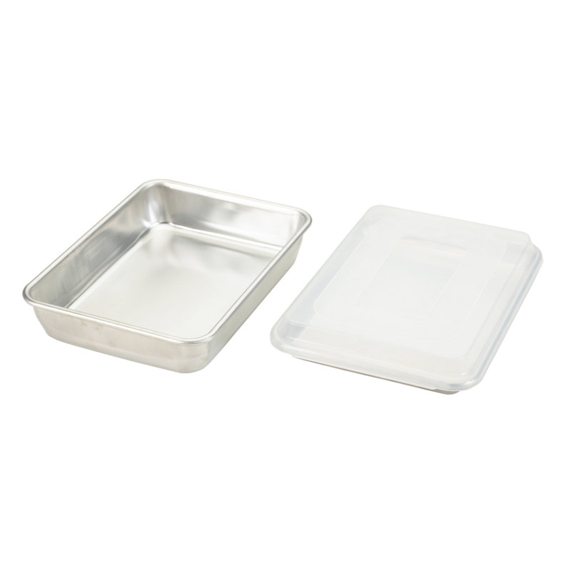 Natural Aluminum 3-Piece Baking Set with Plastic Lid
