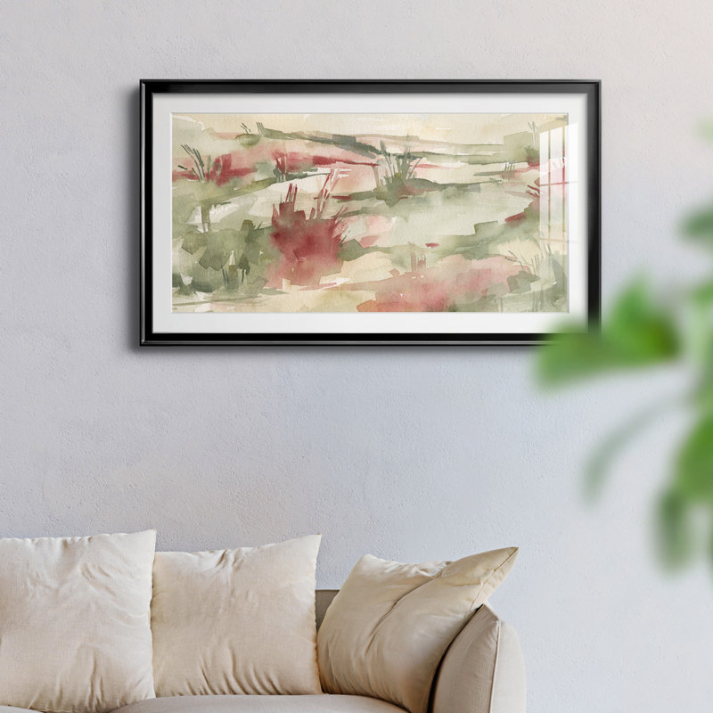Rust Grasslands II - reproduction encadrée de qualité supérieure - prête à être accrochée, H 22,5 po x l 42,5 po x P 1 po