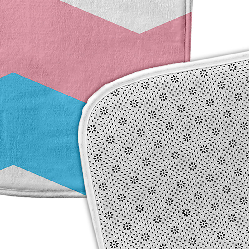 Tapis de bain Aijahlon, Bleu / rose