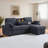 Upholstered Chenille Sofa Bed Pull Out Sleeper Sectional Couch with Reversible Storage Chaise , USB Ports, Cup Holders-2012884363