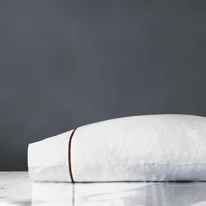 Linea Egyptian Cotton Sateen, Walnut, Queen Pillowcase