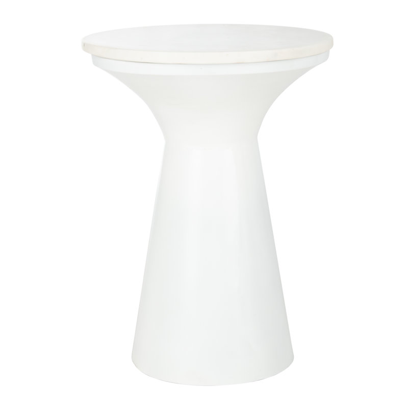 Quinley Marble Top End Table, White