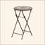 Charmante table d'appoint pliable avec mosaïque de pierre exquise pour les espaces extérieurs