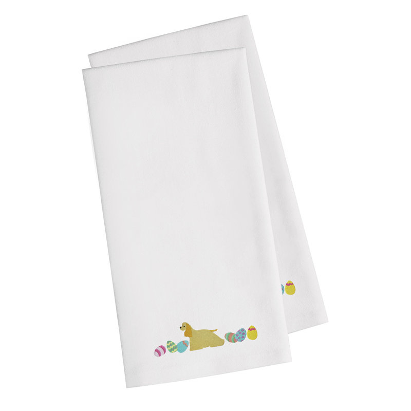 Cotton Embroidered Tea Towel Kitchen Towel, White, 28" H x 19" W x 0.1" D
