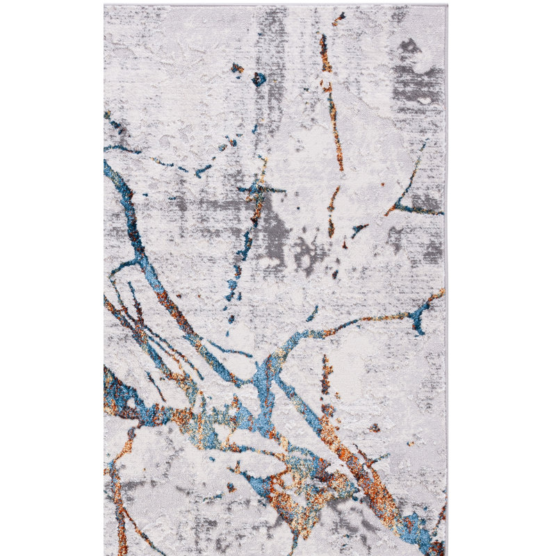 Tapis gris / bleu Alohi 293, Rectangle 9 pi x 12 pi