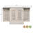 Expandable Solid Wood Mango Bar Cabinet with Stemware Rack & Bottle Storage-329738962