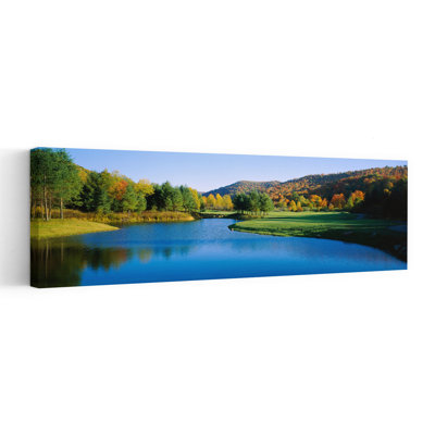 Lake on a golf course The Raven Golf Club Showshoe West Virginia USA 1 Piece Wrapped Canvas Panoramic Wall Art