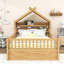 Lit maison avec tablette de rangement intégrée et auvent amovible-173607153-173607155
