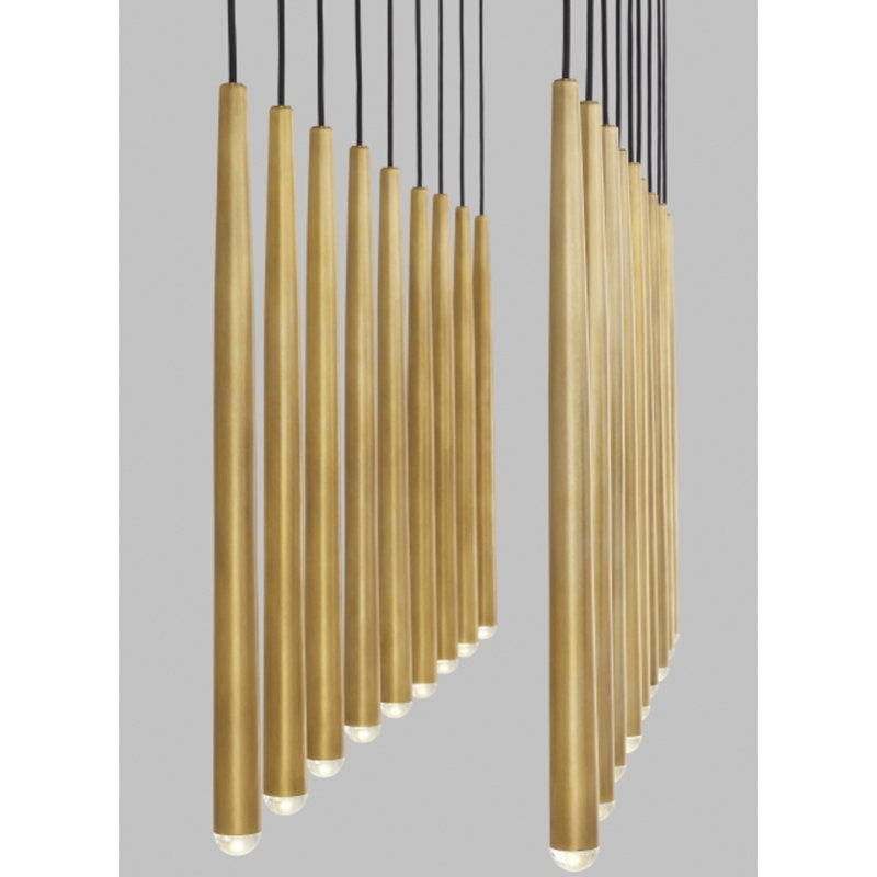 Pylon 18 - Light LED Pendant, Natural Brass