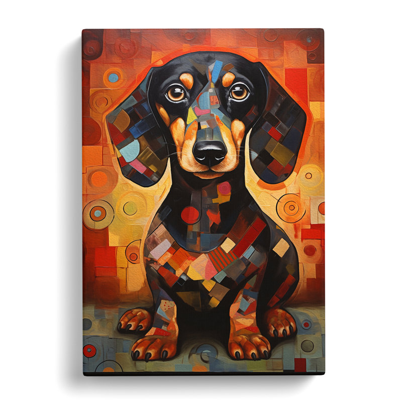 Dachshund Contemporary - Print, 76cm H x 50cm W x 3cm D