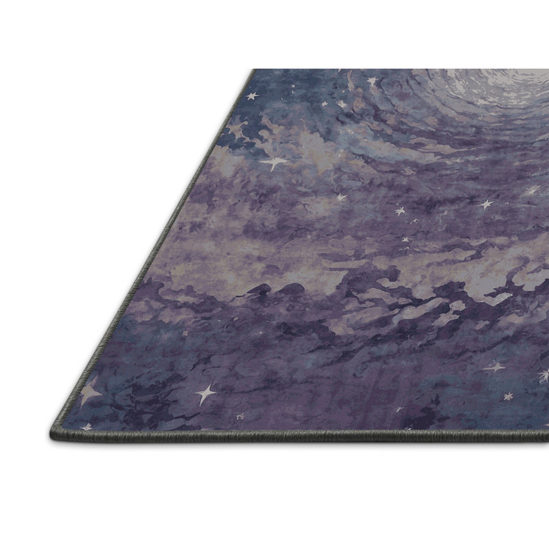 Tapis mauve soyeux et moelleux, Rectangle 7 pi x 9 pi