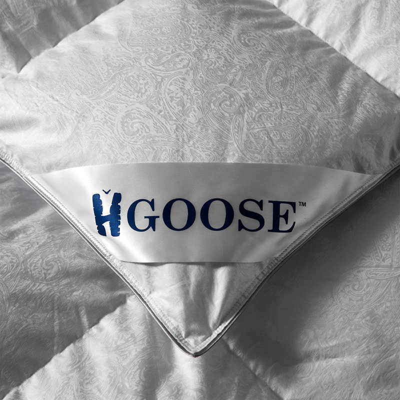 Édredon en duvet d'oie blanche hongrois 90% coton jacquard, Édredon simple TG
