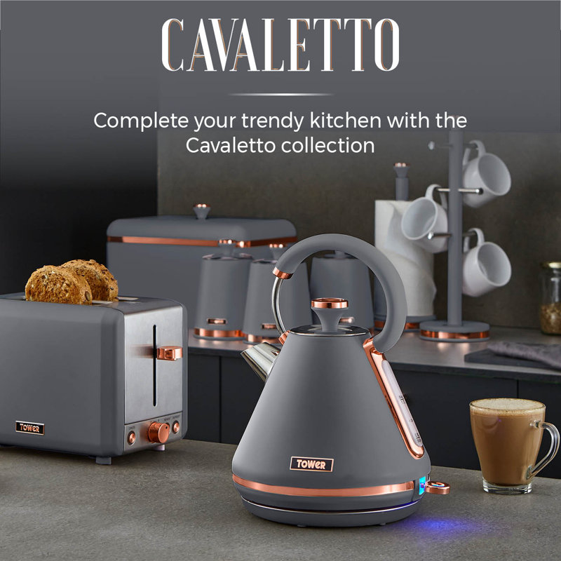 Tower 1.7L Electric Tea Kettle, Grey