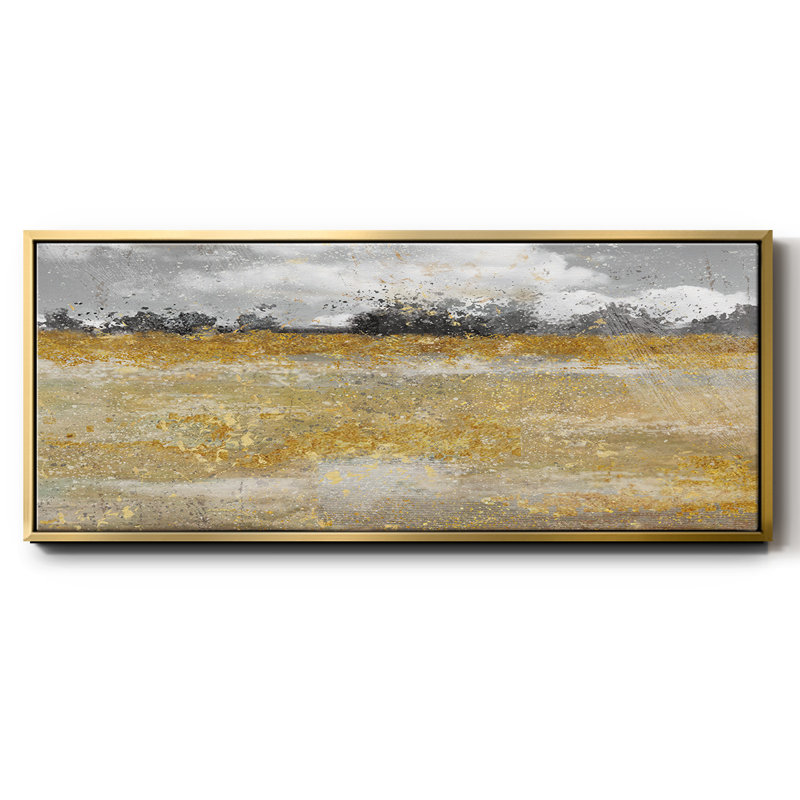 Meadow Shimmer II- Framed Canvas, 20" H x 50" W
