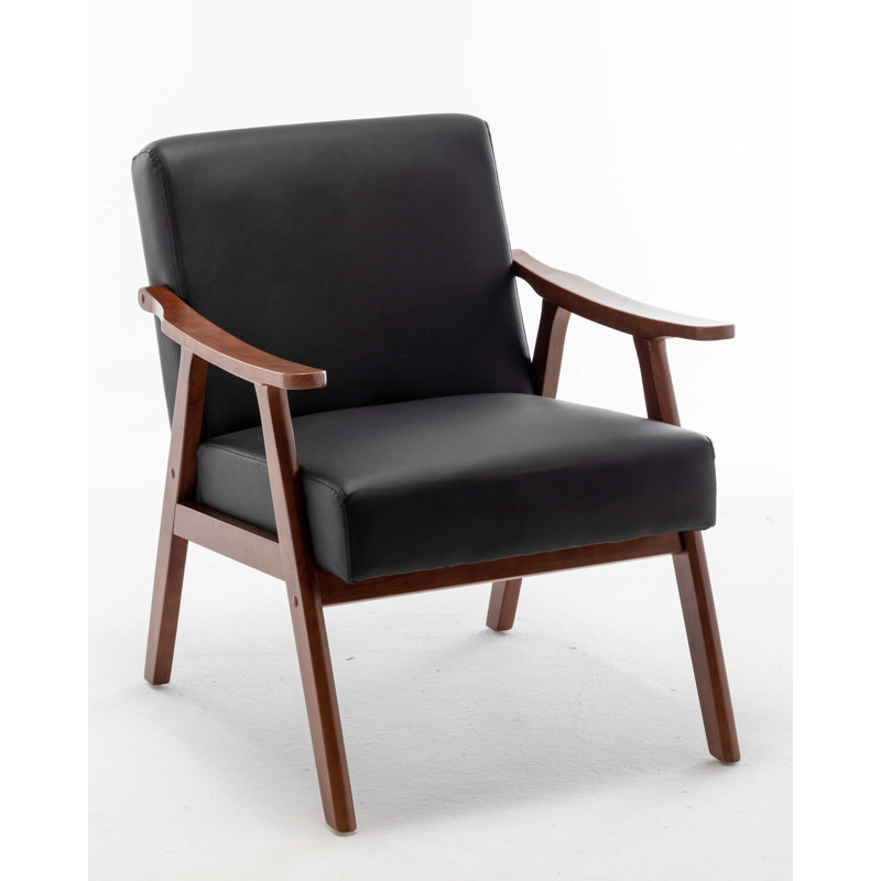 Jamesina 26.37" W Armchair, Black Polyester
