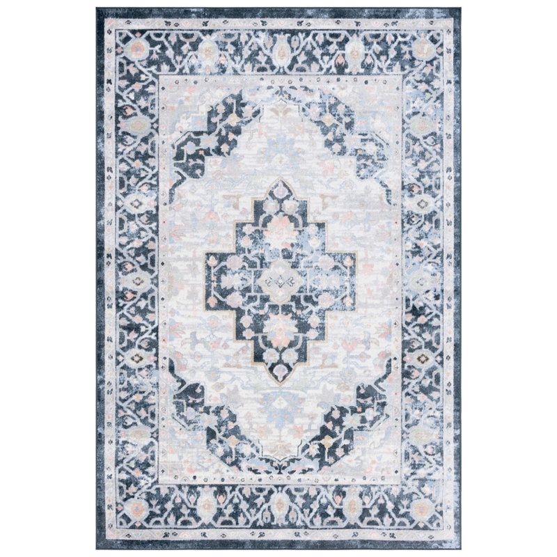 Bayside Performance Machine Washable Oriental Rug, Round 6'7"