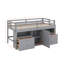 Lit mezzanine simple avec 4 tiroirs, armoire et tablettes-1029328835