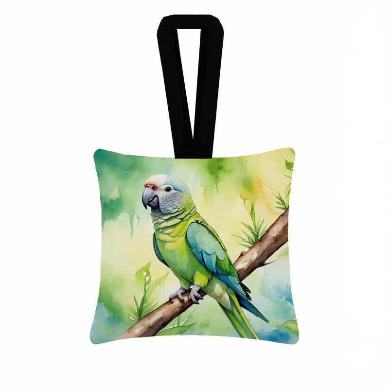 Ornement suspendu en tissu moine perruche 3,5 x 3,5, Monk Parakeet 7444