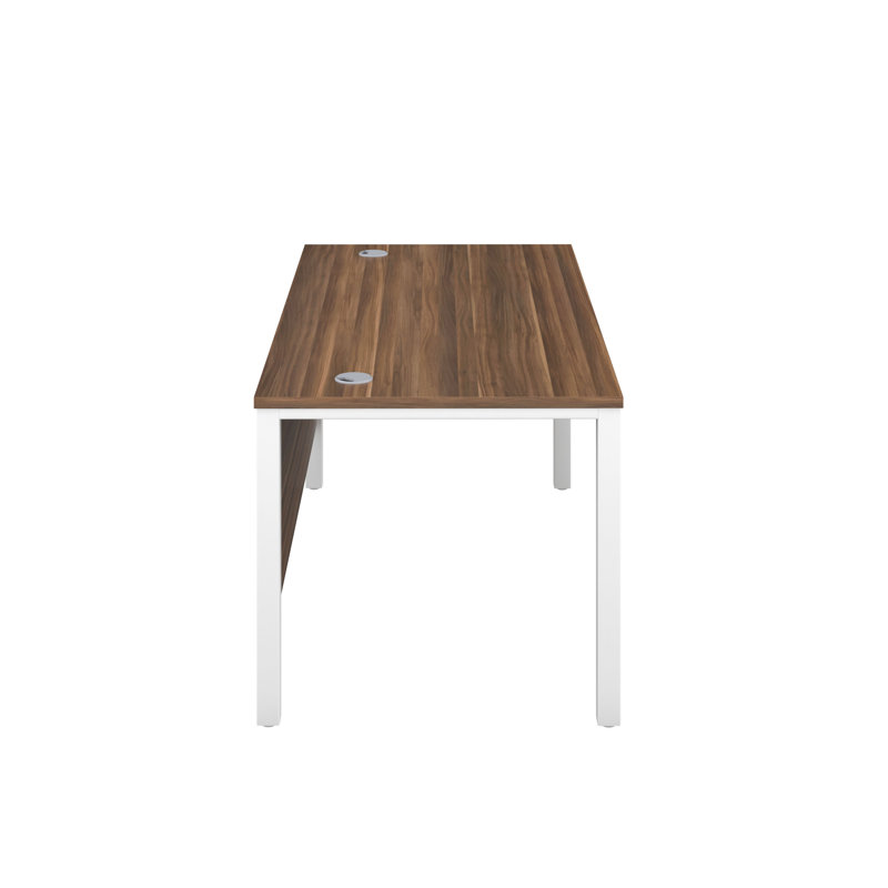 Buariki Metal Base Desk Shell, White, Grey Oak