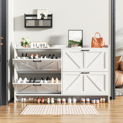 Grande armoire à chaussures avec 4 tiroirs rabattables