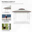 Auvent escamotable pour les parties de patio - 12 'X avec filet de filet réglable en hauteur pour couverture de jardin beige / brun