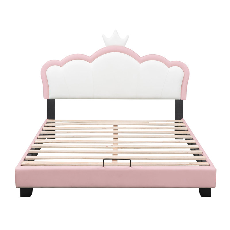 Amelia Upholstered Bed, White, European Double (140 x 200cm)