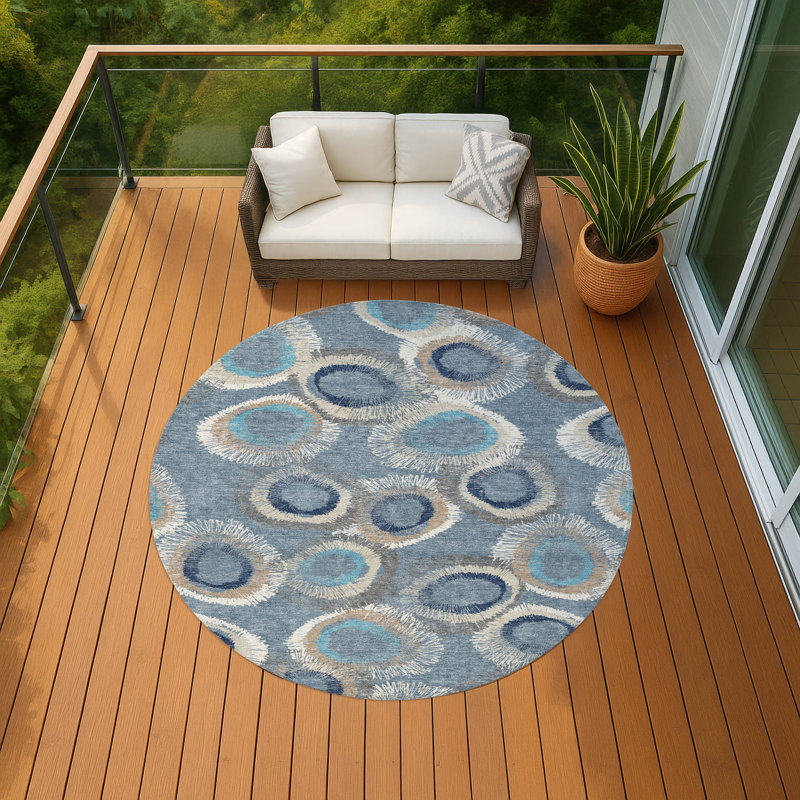 Tapis intérieur / extérieur lavable à la machine Jenning ACN2278, Rond 8 pi