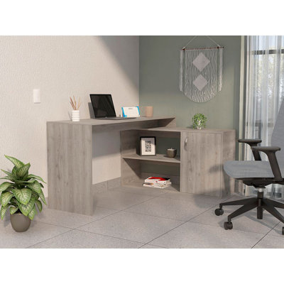 Bureau d'écriture en L à 2 tablettes