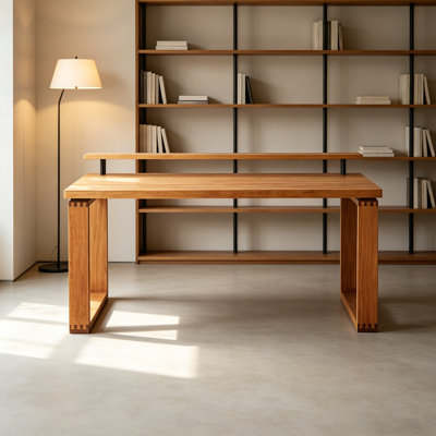 Thick Sturdy Cherry Solid Wood  Rectangle Desk