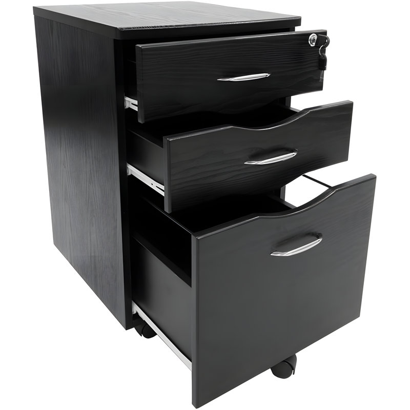 Mobile Storage Cabinet With Locking Drawers And File Compartment
