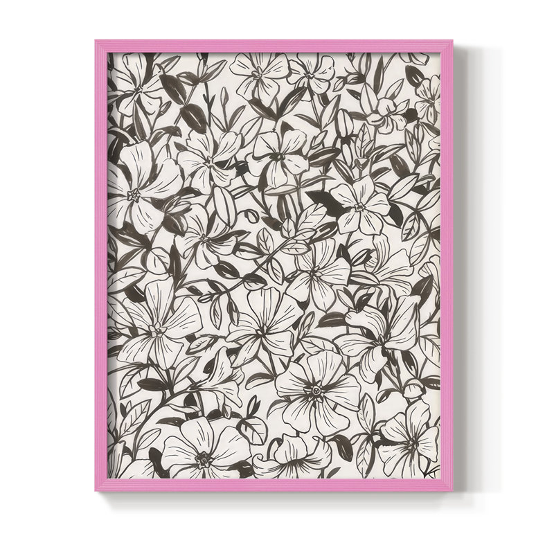 Periwinkle Daze II, reproduction encadrée - bois massif, Rose, H 30 po x l 24 po
