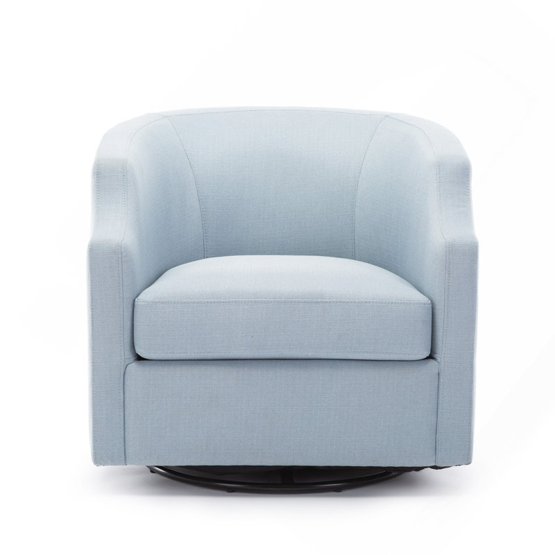 Fauteuil demi-tonneau pivotant bleu ciel
