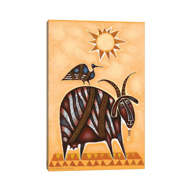 Goat And Bird by Art Mirano - Wrapped Canvas Gallery-Wrapped Canvas Giclée